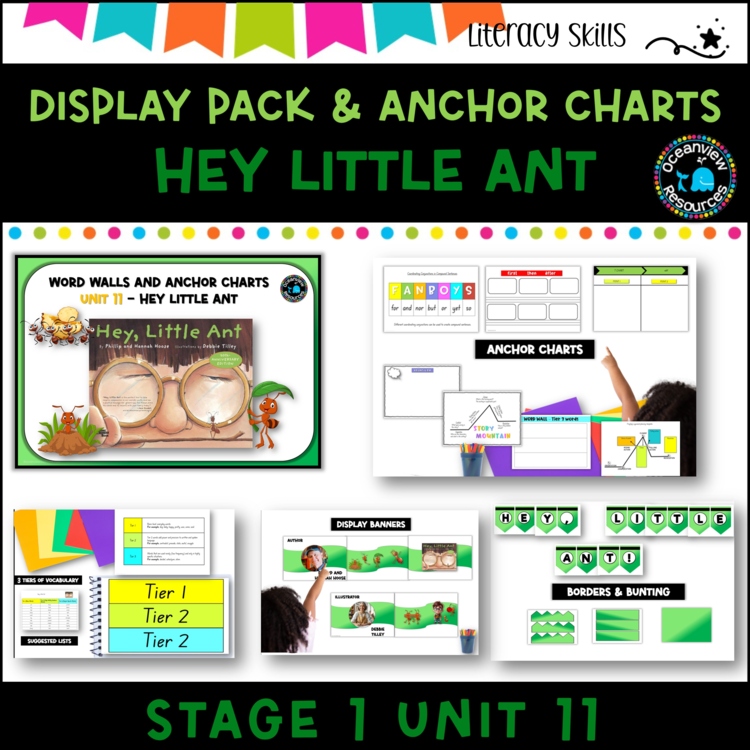 Unit 11- Stage 1: DISPLAY PACK- HEY, LITTLE ANT! including anchor charts