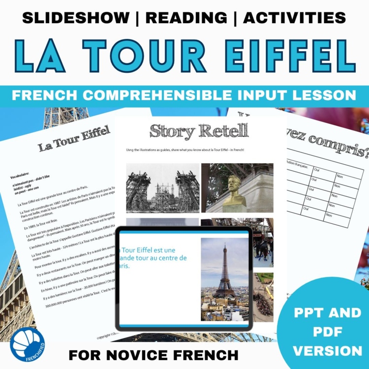 Eiffel Tower PowerPoint | Beginning French Reading Comprehensible Input