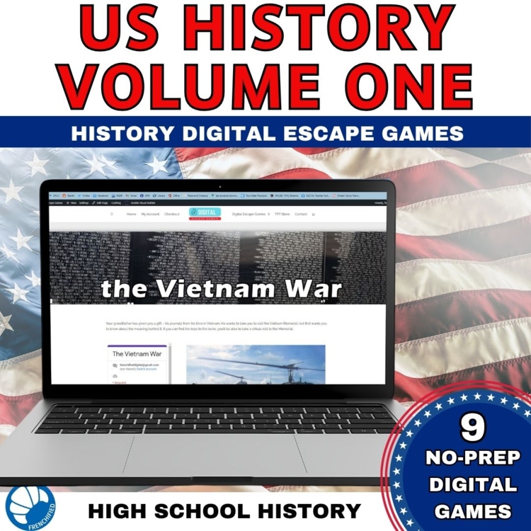 US History Escape Room Bundle for High School American History Classes Volume 1