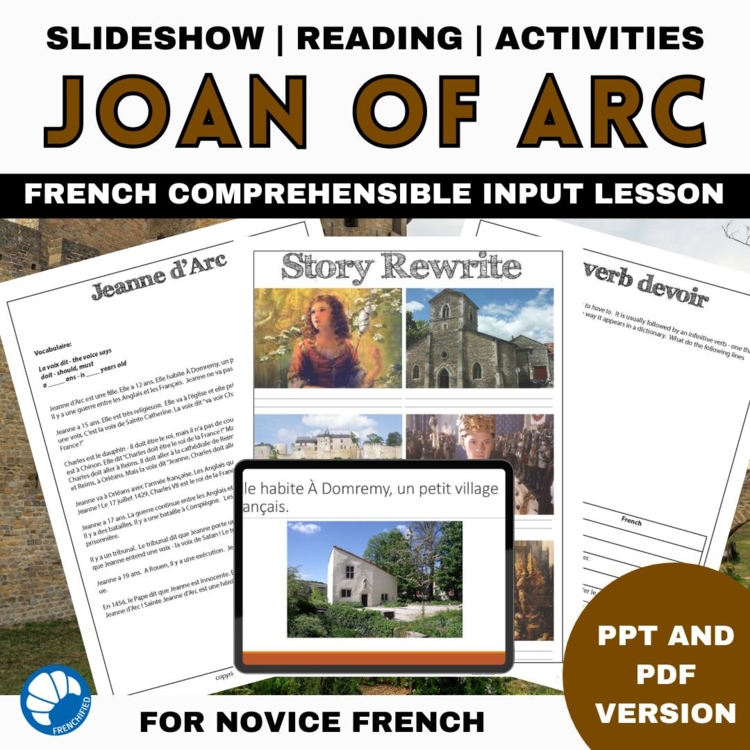Joan of Arc Activity | Beginning French Comprehensible Input Reading Lesson
