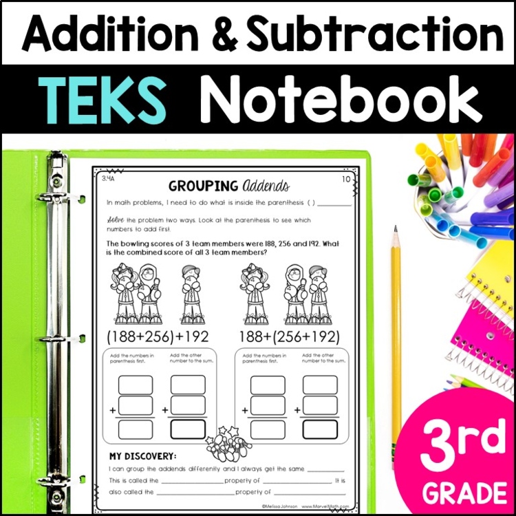 3rd Grade Addition Subtraction TEKS Notebook