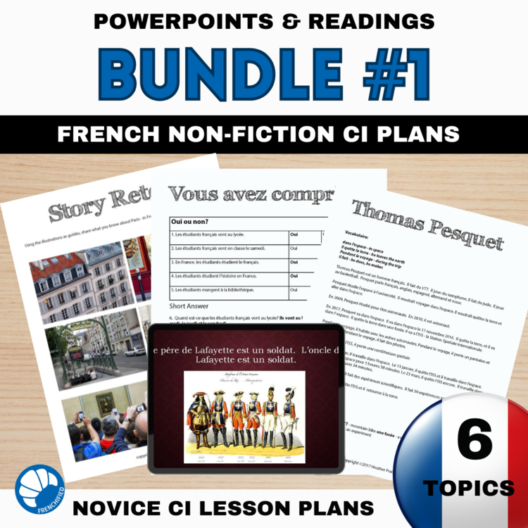 Beginning French Lesson Plans Nonfiction Bundle #1 Comprehensible Input