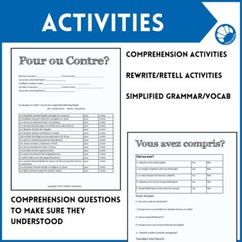 Beginning French Lesson Plans Nonfiction Bundle #1 Comprehensible Input, image 4