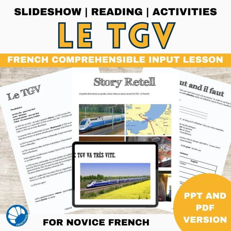TGV French Reading Lesson | Beginning French Comprehensible Input