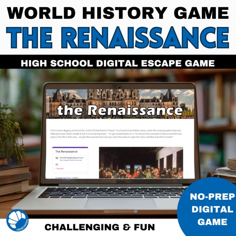The Renaissance period High School World History Digital Escape Room