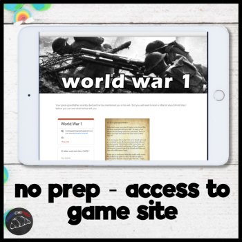 World War 1 Digital Escape Room high school US history World History WW1 game, image 2