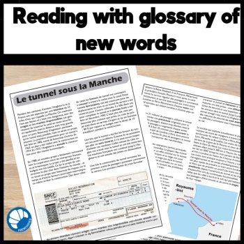 French Reading Comprehension Eurostar & Chunnel Activity with Questions, image 2