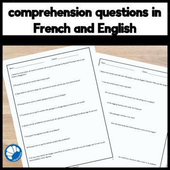 French Reading Comprehension Eurostar & Chunnel Activity with Questions, image 3
