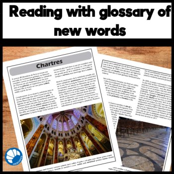 French Language Reading Comprehension Activity Chartres Cathedral in France, image 2