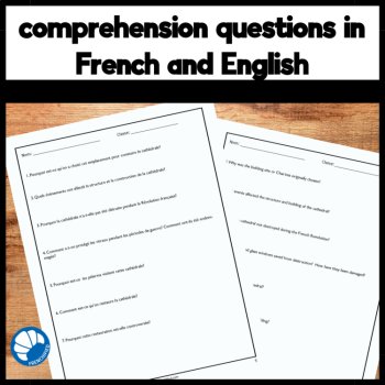 French Language Reading Comprehension Activity Chartres Cathedral in France, image 3