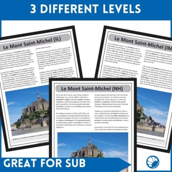 NH/IL/IM French reading comprehension de Lecture activity Mont Saint-Michel, image 4