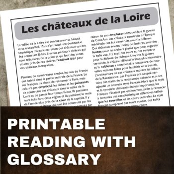 Core French Castles Reading Comprehension | Loire Valley French Culture Activity, image 2