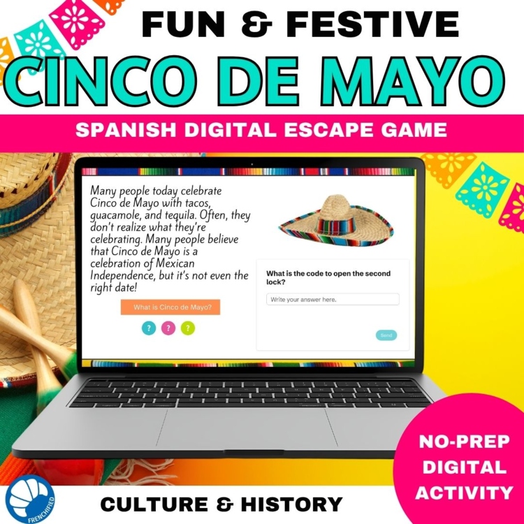 Spanish Cinco de Mayo/5 de Mayo/May 5 Digital Escape Game HS Activities