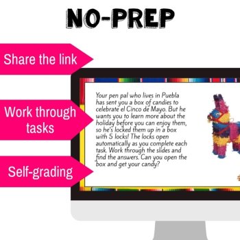Spanish Cinco de Mayo/5 de Mayo/May 5 Digital Escape Game HS Activities, image 2