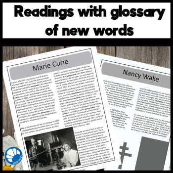 Womens history month French reading comprehension activities, image 2