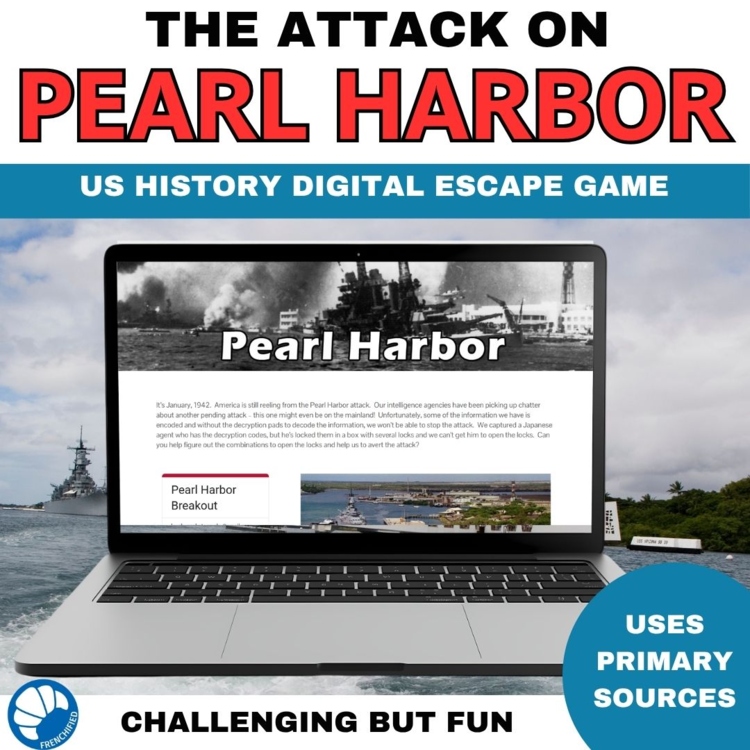 Pearl Harbor WW2 High School US History Digital Escape Game with Primary Sources