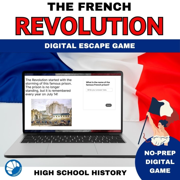 French Revolution high school world history digital escape room social studies