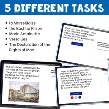 French Revolution high school world history digital escape room social studies, image 3