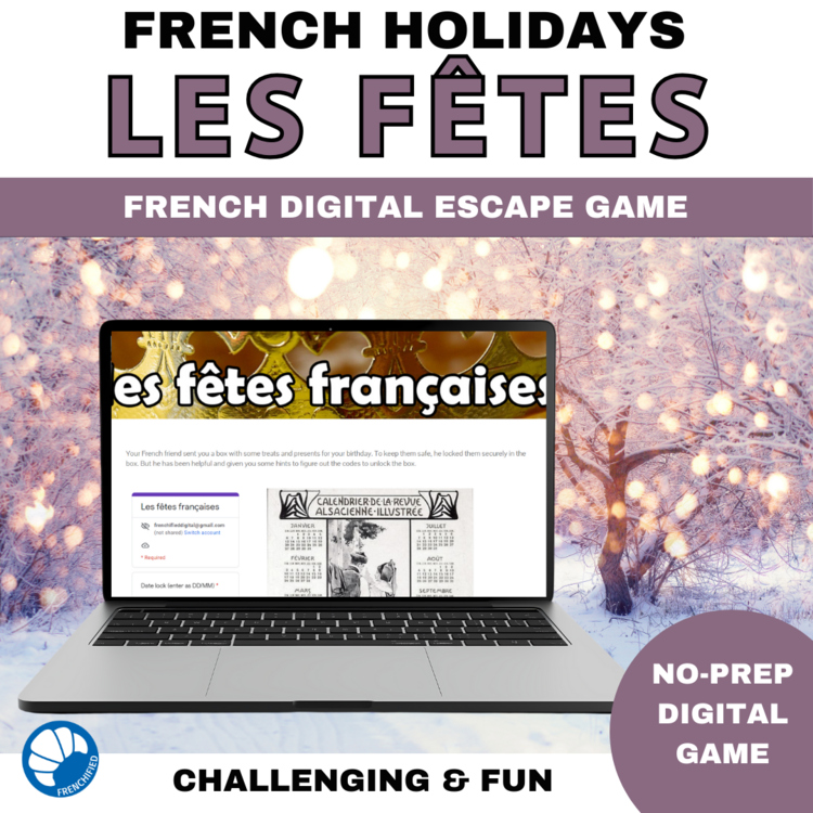 French Holidays Digital Escape Game - fun French culture activity for les fêtes