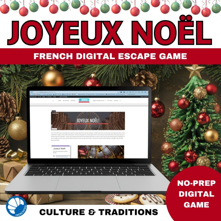 Joyeux Noel Christmas in France digital Escape game for French learners