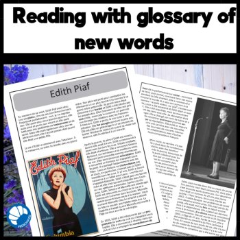 French music reading comprehension and questions Edith Piaf, image 2
