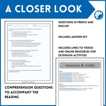 Marie Curie biography French reading comprehension activity and questions, image 4