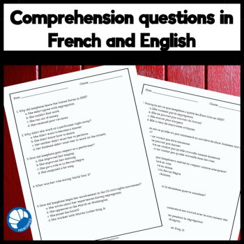 Josephine Baker French Reading Comprehension | Biography Activity, image 3
