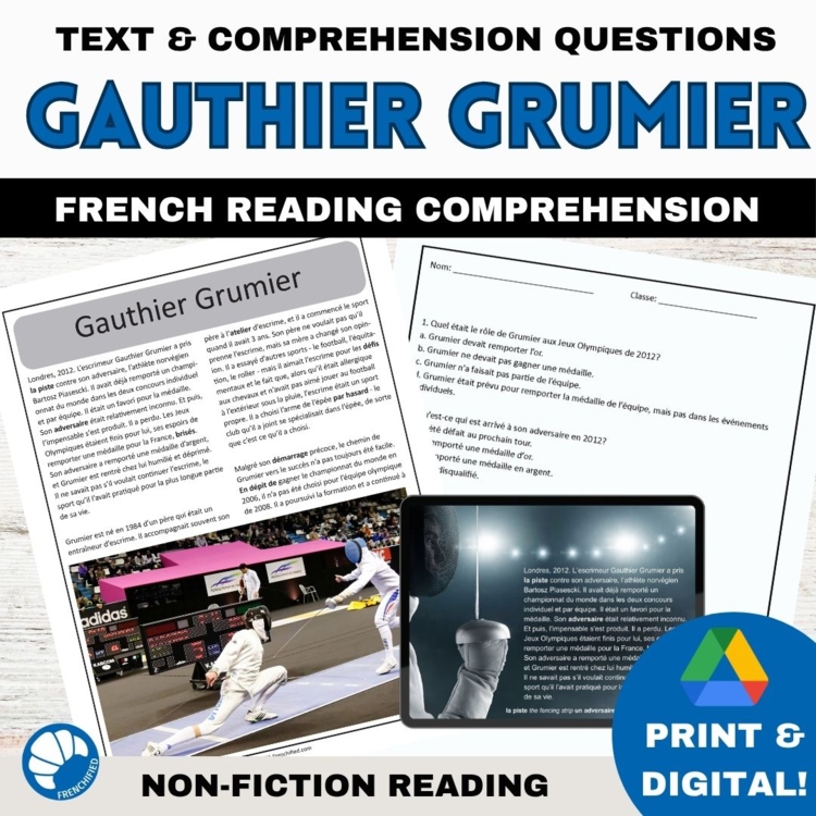Intermediate French Reading Comprehension • Gauthier Grumier Sports Reading