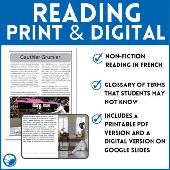 Intermediate French Reading Comprehension • Gauthier Grumier Sports Reading, image 3