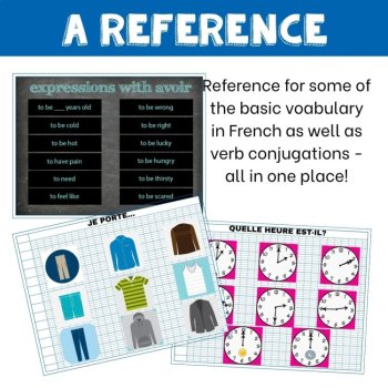 French 1 Digital interactive notebook vocabulary and verbs for Google Drive, image 4
