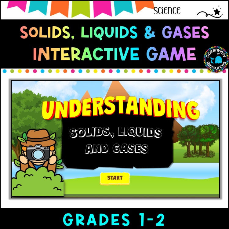 Solids, Liquids and Gases - INTERACTIVE PowerPoint Show game. Grades 1-2