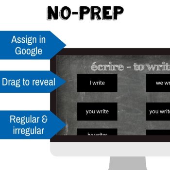 French 1 Digital interactive notebook regular & irregular verbs for Google Drive, image 2