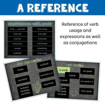 French 1 Digital interactive notebook regular & irregular verbs for Google Drive, image 4
