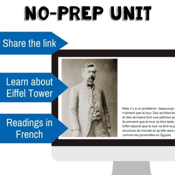French reading comprehension activities Paris monuments novice intermediate, image 2