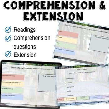 French reading comprehension activities Paris monuments novice intermediate, image 3