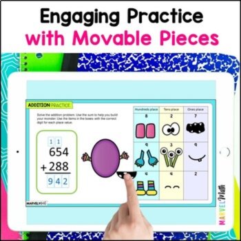 3 Digit Addition with Regrouping Digital Resource Bundle - Google Slides & Forms, image 3