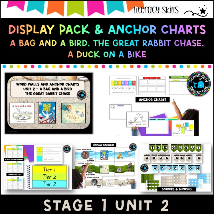 Unit 2- Stage 1: DISPLAY PACK Bag and a bird, Duck on a bike, Great rabbit chase