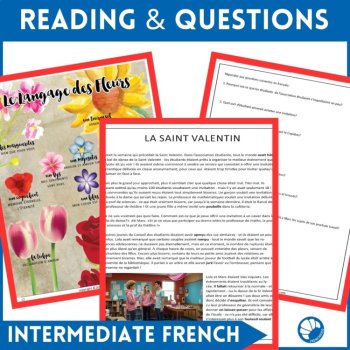 French Valentine's Day Reading Comprehension | Intermediate Short Story, image 2