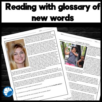 French movie readings and worksheets to accompany La Famille Bélier, image 2