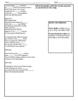 Petit Papa Noel Lyrics Activities | French Christmas Song & Reading, image 2