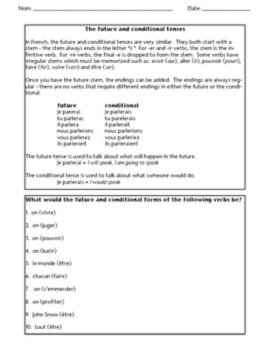 Keen'V Un Monde Meilleur French Music Activities Future Conditional Verbs, image 2