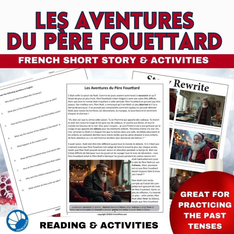 Père Noël French Christmas in France reading comprehension Père Fouettard