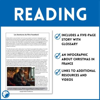 Père Noël French Christmas in France reading comprehension Père Fouettard, image 2