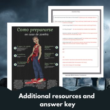 Spanish short stories Zombis Atacan Spanish past tense preterito & imperfecto, image 4