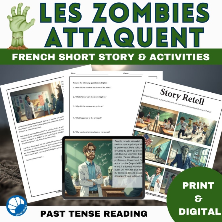 French reading comprehension core French review imparfait passé composé Zombies