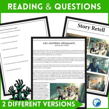 French reading comprehension core French review imparfait passé composé Zombies, image 2