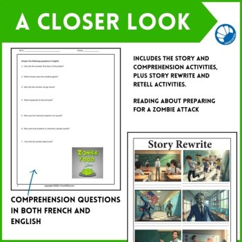 French reading comprehension core French review imparfait passé composé Zombies, image 4