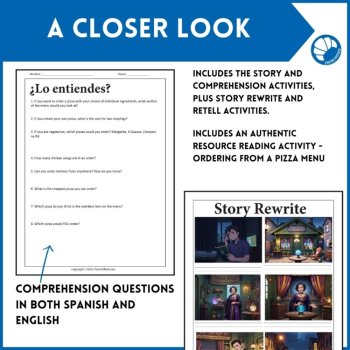Spanish Halloween Reading | Present and Past Tense Short Story Vampires, image 4