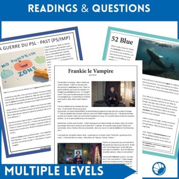 French reading comprehension activities Short Stories with questions sub plans, image 2
