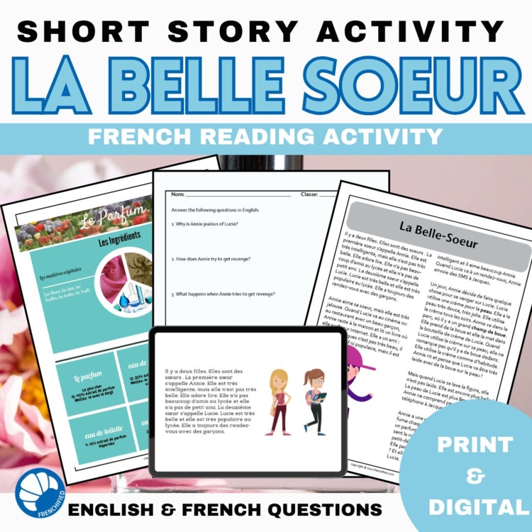 French reading Compréhension de Lecture French culture short story Belle Soeur